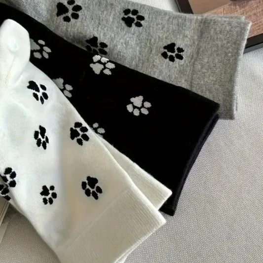 Unisex 3 Çift Premium Kalite Pati Desenli Soket Çorap Çok Renkli