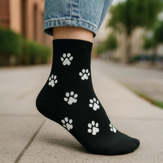 Unisex 3 Çift Premium Kalite Pati Desenli Patik Çorap Çok Renkli