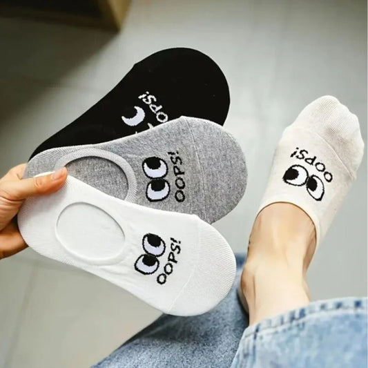Kadın 4 Çift Premium Kalite Şaşkın Göz Temalı Babet Çorap